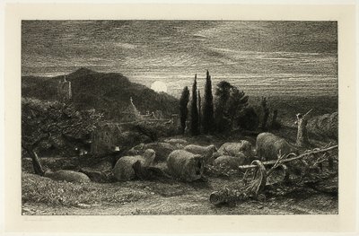 Wschodzący Księżyc autorstwa Samuel Palmer