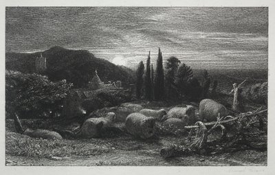 Wschodzący Księżyc, 1857. autorstwa Samuel Palmer