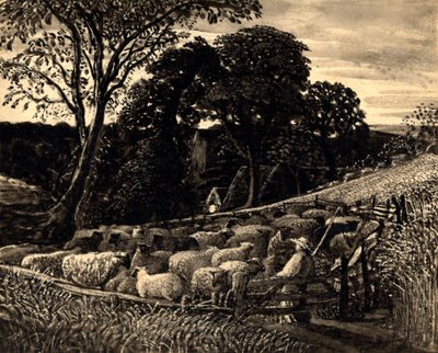 Owcza owczarnia, ok. 1831-32 (akwarela) autorstwa Samuel Palmer