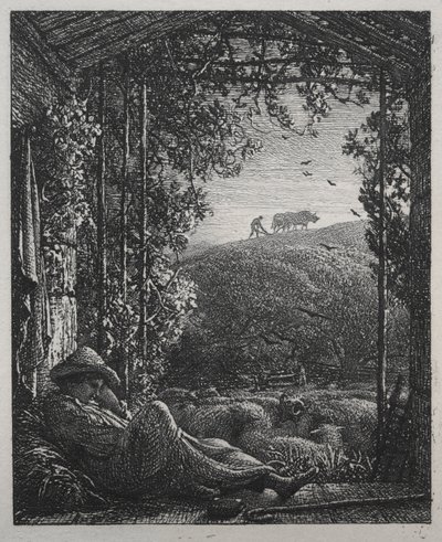 Śpiący pasterz, 1857. autorstwa Samuel Palmer