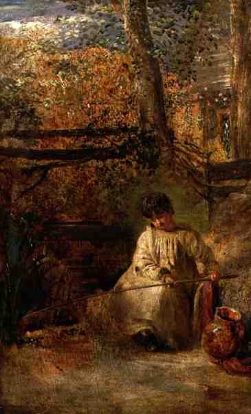 Młody wędkarz (olej na pokładzie) autorstwa Samuel Palmer
