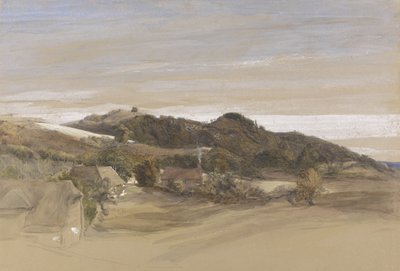 Underriver Hills, w pobliżu Sevenoaks, Kent, z terenów J. Herries, Esq. ok. 1840 (pióro i tusz z akwarelą na graficie na papierze) autorstwa Samuel Palmer