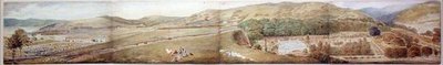 Szkic do panoramy - Miasto Largs, Ayrshire, lipiec 1856 (akwarela na ołówku na papierze) autorstwa Samuel Parlber