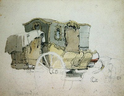 Ornamental Coach (pióro i tusz oraz akwarela na papierze) autorstwa Samuel Prout