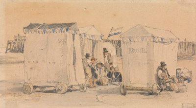 Namioty kąpielowe na plaży, Ostenda autorstwa Samuel Prout