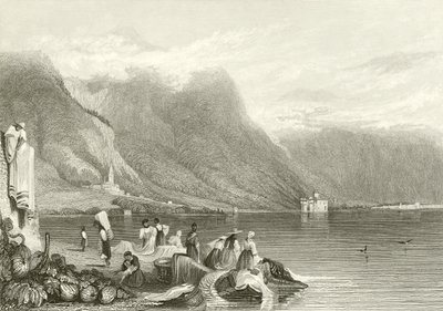 Zamek Chillon, Jezioro Genewskie, Szwajcaria autorstwa Samuel Prout