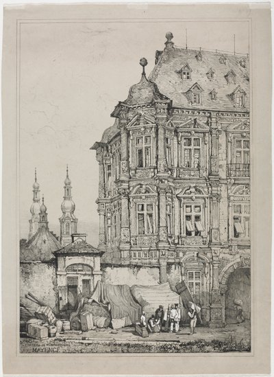 Zamek Martinsburg, Moguncja, Niemcy, 1833. autorstwa Samuel Prout