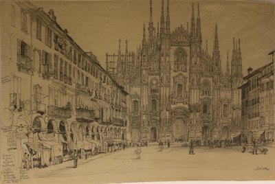 Katedra, Mediolan, data nieznana (akwarela na papierze) autorstwa Samuel Prout