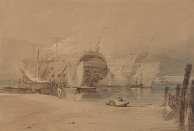 Hulki w Plymouth autorstwa Samuel Prout