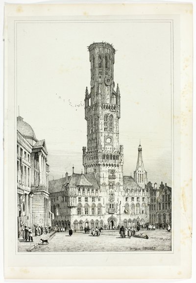La Halle, Brugia autorstwa Samuel Prout