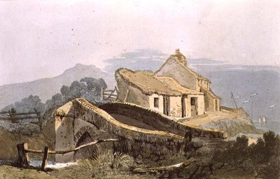 Looe, Kornwalia, z „Wiejska sceneria” (grawerowanie) autorstwa Samuel Prout