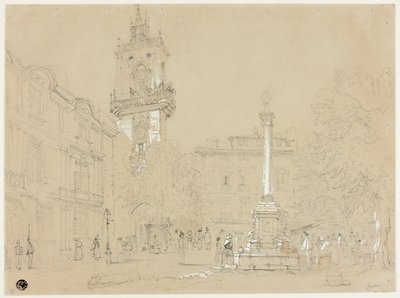 Plac w Aix-en-Provence autorstwa Samuel Prout
