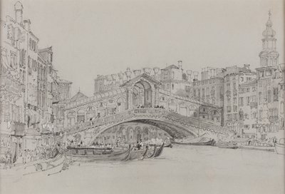 Rialto, Wenecja, data nieznana (akwarela na papierze) autorstwa Samuel Prout