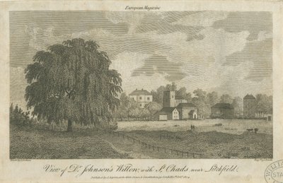 Lichfield - Wierzba „Dr. Johnsona”: grawerowanie, bd [c 1804] autorstwa Samuel Rawle