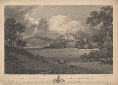 Północno-wschodni widok na zamek Dunster, Somersetshire autorstwa Samuel Rawle