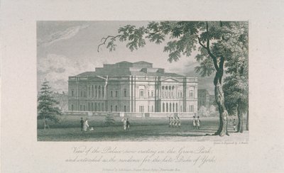 Widok na York House i Green Park, ok. 1800 autorstwa Samuel Rawle