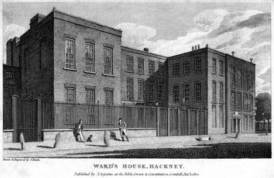 Wards House, Hackney, Londyn, 1805. autorstwa Samuel Rawle