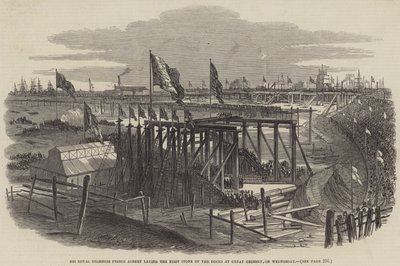 Jego Królewska Wysokość Książę Albert w środę kładzie pierwszy kamień w dokach w Great Grimsby autorstwa Samuel Read