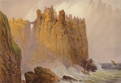 Północna Irlandia, Zamek Dunluce (kolor lito) autorstwa Samuel Read