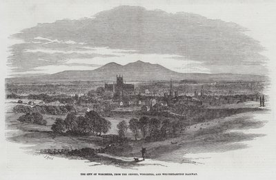 Miasto Worcester, z linii kolejowej Oxford, Worcester i Wolverhampton autorstwa Samuel Read