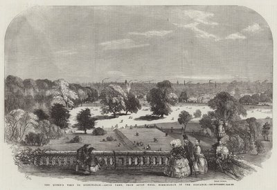 Wizyta królowej w Birmingham, Aston Park, z Aston Hall, Birmingham w oddali autorstwa Samuel Read