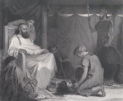 David Brought Before Saul, z The Art Journal, naprzeciwko s. 100, kwiecień 1871. autorstwa Samuel S. Smith