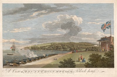 Widok na górę Edgcumbe z Block House, wyd. 1755. autorstwa Samuel Scott