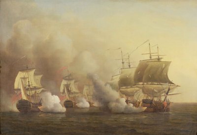 Akcja poza Przylądkiem Dobrej Nadziei, 9 marca 1757 autorstwa Samuel Scott