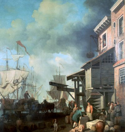 Obraz starego nabrzeża Custom House, XVIII wiek autorstwa Samuel Scott