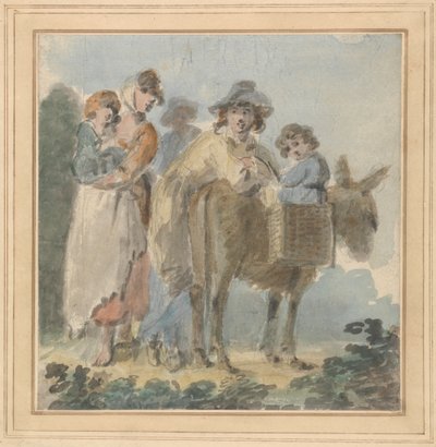 Chłopska rodzina z osłem autorstwa Samuel Shelley
