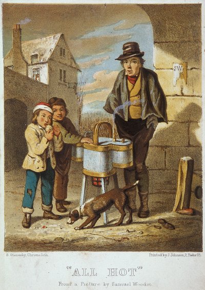 „Wszystko gorące”, Krzyki Londynu, 1804 autorstwa Samuel Stanesby