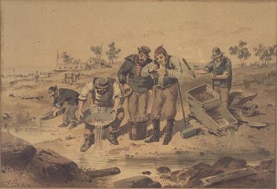 Płukanie po złoto autorstwa Samuel Thomas Gill