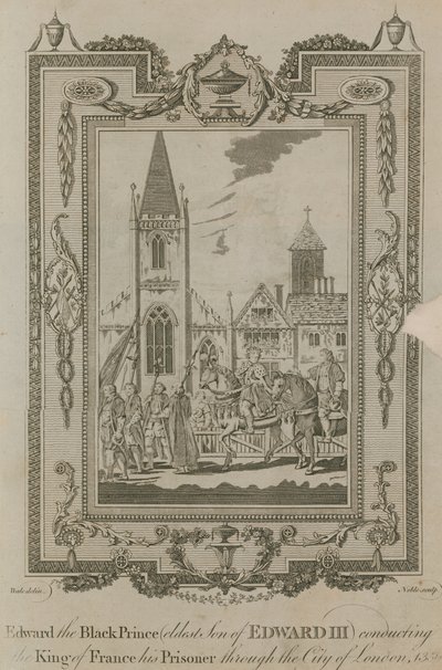 Edward Czarny Książę przeprowadzający swojego więźnia króla Francji przez Londyn autorstwa Samuel Wale