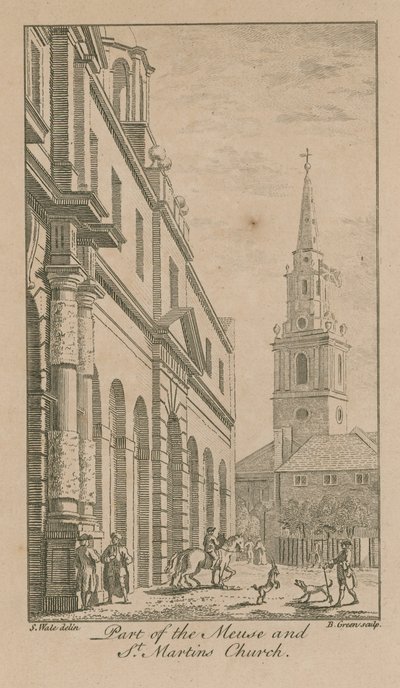 Część Mozy i kościoła św. Marcina autorstwa Samuel Wale