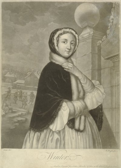 Zima (mezzotinta) autorstwa Samuel Wale