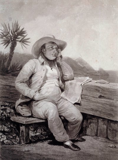 Portret Napoleona I (1769-1821) Grawerowanie Świętej Heleny autorstwa Samuela Williama Reynoldsa (1773-1835) 1820 Ile d