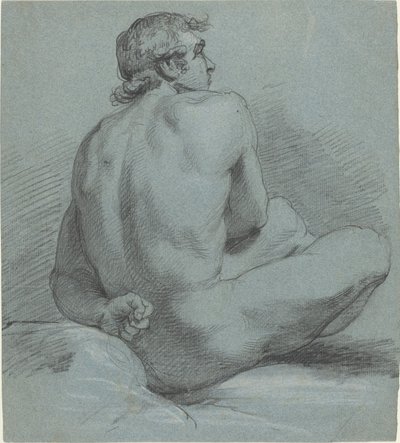 Siedzący mężczyzna nago autorstwa Samuel Woodforde
