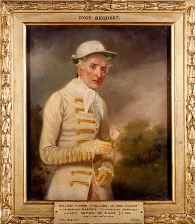 William Farren jako Lord Ogleby w „Potajemnym małżeństwie”. autorstwa Samuel de Wilde