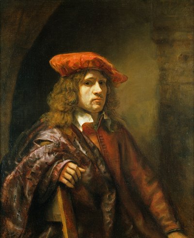 Portret młodego mężczyzny w czerwonej czapce autorstwa Samuel van Hoogstraten