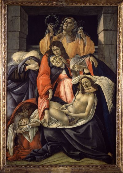Lament nad martwym Chrystusem, ok. 1490-1500 (olej na drewnie) autorstwa Sandro (1444/5-1510) Botticelli