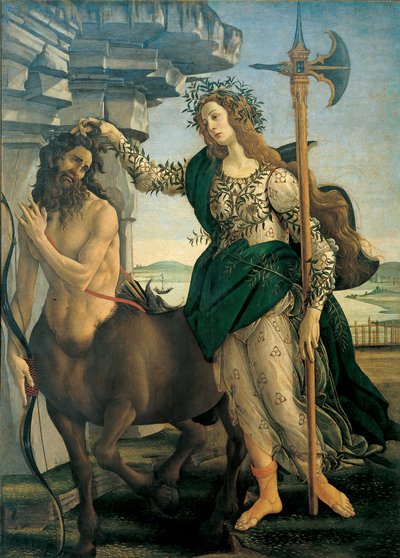 Pallas (Athena lub Minerva) i Centaur Sandro Botticellego (1445-1510), ok. 1482 - Florencja, Galeria Uffizi. autorstwa Sandro Botticelli