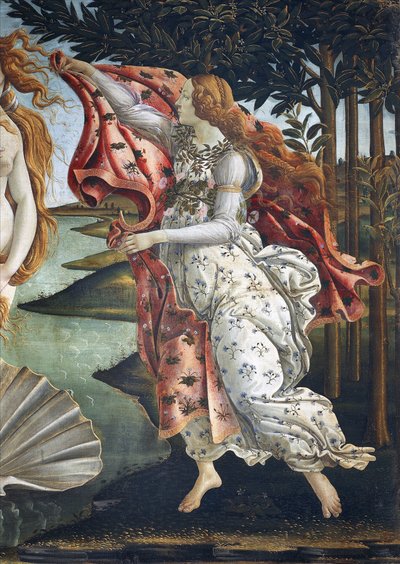 Narodziny Wenus (fragment) - Tempera na płótnie autorstwa Sandro Botticelli
