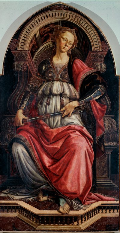 Alegoria siły. Obraz na drewnie autorstwa Alessandro di Mariano dei Filipepi dit Sandro Botticelli (1445-1510) ok. 1470 r. Nd 167x87 cm Galeria Uffizi (Biura) Florencja autorstwa Sandro Botticelli