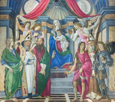 Madonna z Dzieciątkiem na tronie ze świętymi autorstwa Sandro Botticelli