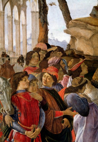 Adoracja Trzech Króli, detal autorstwa Sandro Botticelli