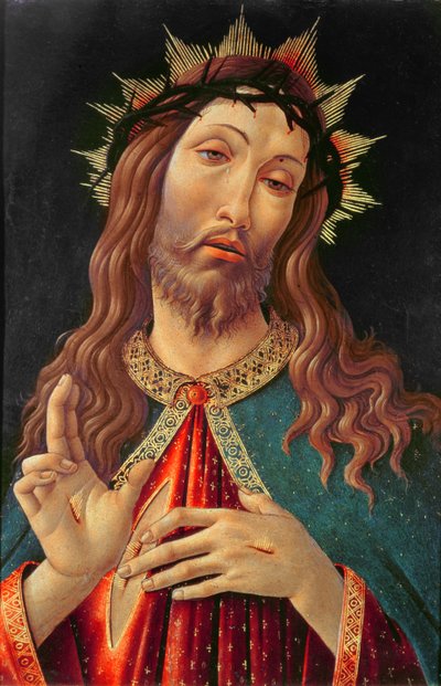 Ecce Homo lub The Redeemer, c.1474 (tempera na panelu) autorstwa Sandro (attr. to) Botticelli