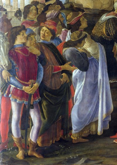 Adoracja Trzech Króli - szczegóły autorstwa Sandro Botticelli