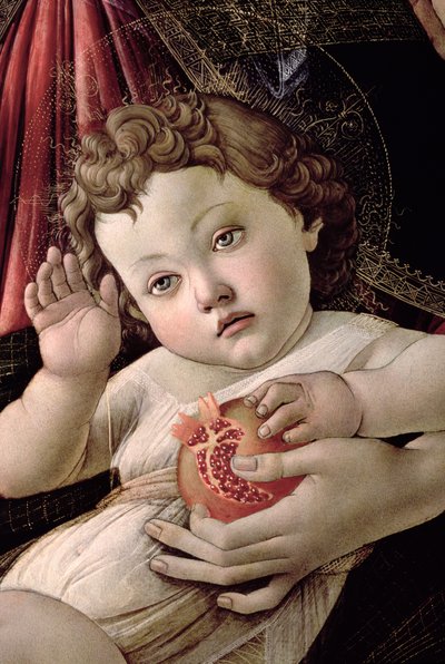Fragment Dzieciątka Jezus z Madonny Granatu tempera na desce zob. 44340 autorstwa Sandro Botticelli