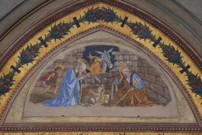Narodzenie Chrystusa z pędzącym chłopcem Janem autorstwa Sandro Botticelli