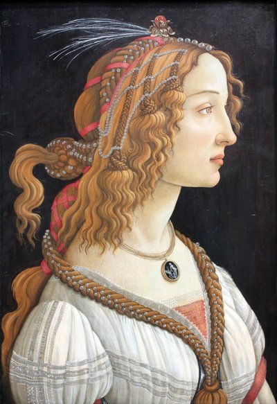 Wyidealizowany portret damy (Portret Simonetty Vespucci jako nimfy) autorstwa Sandro Botticelli
